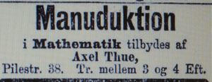 Faksimile Aftenposten 1883 annonse Axel Thue.JPG