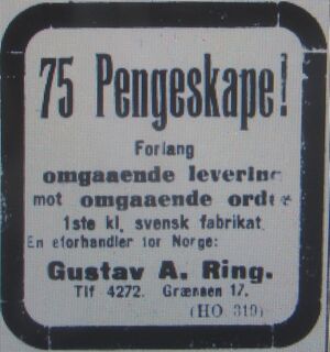 Faksimile Aftenposten 1916 Gustav A. Ring annonse.JPG