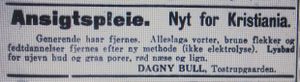 Faksimile Aftenposten 1916 annonse Dagny Bull.JPG