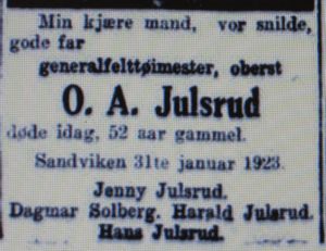 Faksimile Aftenposten 1923 dødsannonse O Julsrud.JPG