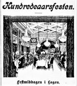 Faksimile fra Aftenposten 30. desember 1909: Artikkel om 100-årsfeiringen av Norges Vel på Gamle Logen dagen før.