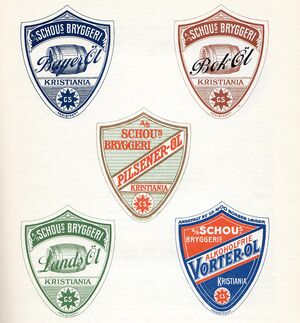 Faksimile Schous bryggeri øletiketter 1921.jpg