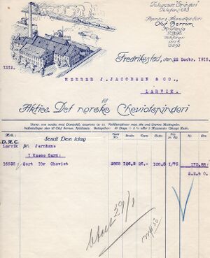 Faktura Det norske Cheviotspinderi Fredrikstad 1915.jpg