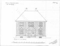 Øi stasjon. Fasade mot veien. Arkitekt Ivar Næss