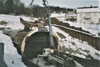 Februar 2004: Arbeid med miljøtunnelen - fra sør.