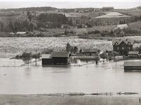 Fetsund jernbanebru flom 1910.