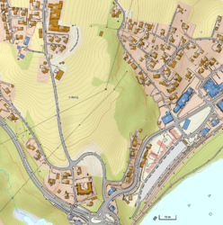 Fetsund Batteri. Kartutsnitt fra Norgeskart 2021.