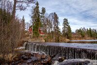 Dammen i nordvestre ende av Bindingsvannet. Foto: Leif-Harald Ruud