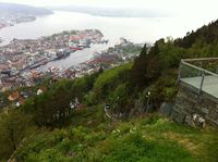 Fløibanen sett fra Fløien. Foto: Mari Olsen