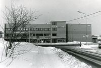 Folkets Hus Strømmen ble bygd i 1935 og het i starten Samfundsbygningen. Foto 1980.