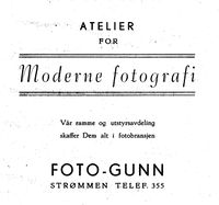 Foto-Gunn annonse.
