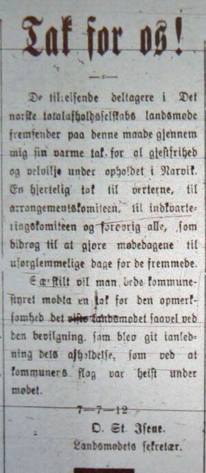 Fra DNTs landsmøte i Ofotens Tidende 9. juli 1912.JPG