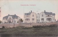 Schwarzelunden i Fredrikstad. Håndkolorert kort. Foto: Andreas Fuglesang (omkr. 1902–1906). .