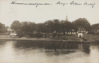 Vollene og porten sett fra Isegran 1910-15.
