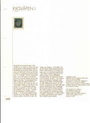 Frimerke Riksvåpen I - 1855 med beskrivelse.