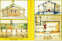 Utkast til ventestue for Frognerseteren stasjon og Tryvannshøyden, ikke oppført. Foto: Tegning arkitekt Erik Glosimodt/Riksantikvaren (1916).