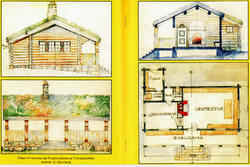Frognerseteren stasjon ventestue utkast, ikke oppført. Foto: Tegning Erik Glosimodt/Riksantikvaren (1916).
