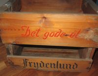 Ølkasse fra Frydenlunds Bryggeri, som ble etablert her i 1859.