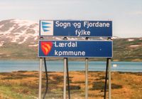 Grensa mellom Hemsedal kommune og Lærdal kommune. Foto: Stig Rune Pedersen (1999).