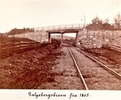 Galgebergsbroen fra 1865, antatt å ha erstattet tidligere trebru. Kilde: Jernbanemuseet