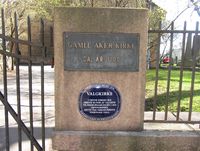 Skilt ved inngangsporten. Foto: Stig Rune Pedersen