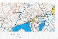 Kartfesting av tuftene etter den gamle boplassen under Stubberud.