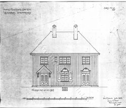 Gaukaas stasjon. Fasade mot linjen. Arkitekt Ivar Næss