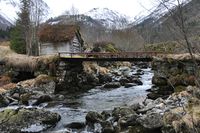 Dette er Geilabrua slik den vart oppatt bygd etter flaumen i 1971.