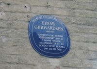 Plakett på vegg, Sofienberggata 61, Oslo. Foto: Stig Rune Pedersen