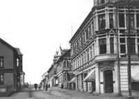 Grandhjørnet ca. 1910. Da holdt Gjøvik og Vardals kooperative forening til her.