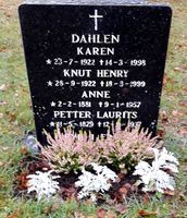 Fotballspiller Knut Dahlens familiegrav. Foto: Tor Olav Haugland (2020).