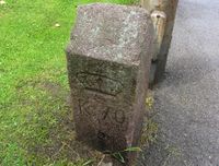 1878-grensestein nr. 70 ved Geitmyrsveien/Kirkeveien. Foto: Stig Rune Pedersen