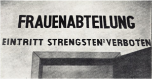 Grini fangeleir skilt dør Kvinneavdelingen.png