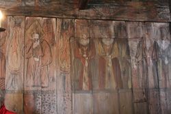 Del av veggmåleri, «Jesus og dei ti jomfruane». Foto: Chris Nyborg (2017).