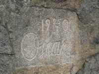 Oscar IIs signatur i fjell, Håøya, 1901. Foto: Stig Rune Pedersen