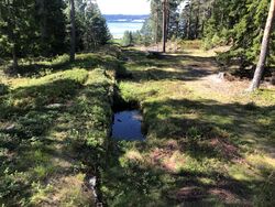 Fra øvre nivå med Øyeren i bakgrunnen.