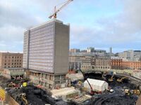 Gravearbeider rundt Høyblokka november 2021. Foto: Elin Olsen