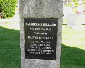 Halvor Bjelland gravminne Oslo 1927.jpg