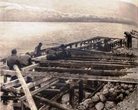 Fra arbeidet med Hamnbukt kaianlegg utenfor Banak, Lakselv.