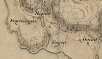 Kart fra 1826 som viser den eldre veitraséen over Hamrekleiva