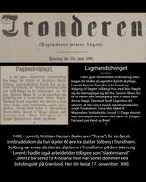 Avisartikkel som beskriver innbrudd av Lorentz Kristian Hansen i 1890