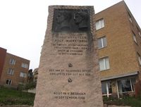 Minnesmerke over Hansteen og Wickstrøm ved Østreheimsveien, Foto: Stig Rune Pedersen