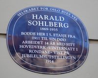 General Birchs gate 32: Maleren Harald Sohlbergs hjem 1911-35. 59.932056° N 10.740535° Ø