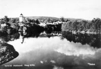 Vestfosselva ved Langebru nedenfor Haug kirke.