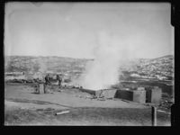 Branntomta etter Haugs Hotel i 1916. Foto: Narve Skarpmoen. Kilde: Nasjonalbiblioteket.