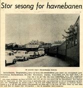Speidere med tog via Havnebanen i Oslo på vei fra Vestfold til Bodø august 1964. Kilde Vårt Land.