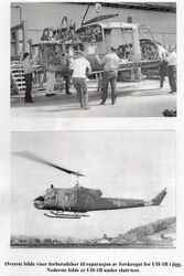 Helikopter UH-1B i jigg og slutt-test.