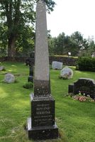 Gravminnet til gardbruker Hans Enge Seierstad (1831-1905) på Hoff kirkegard. Foto: Inger-Marit Østby (2015).