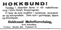 Annonse fra november 1938.