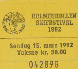Holmenkollen skifestival 1992 billett.JPG